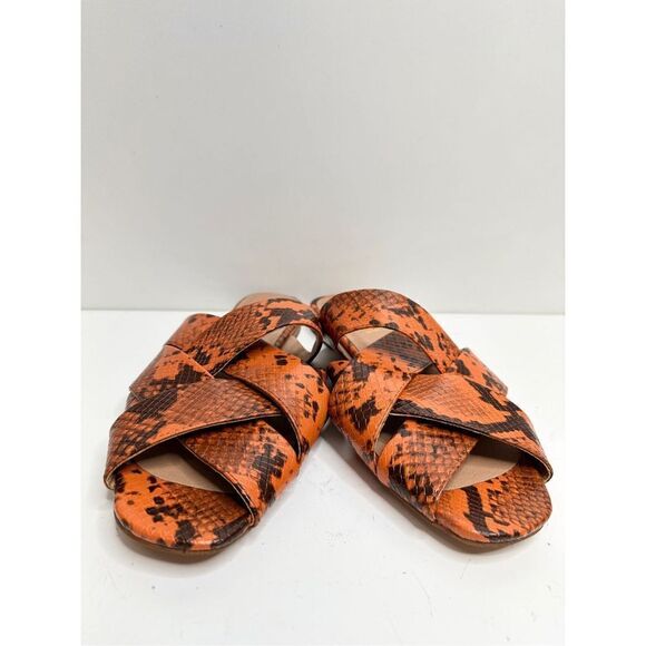 TOPSHOP Sandals‎ Womens Size 7.5 Hop Cross Slide Snake Print - Picture 4 of 9